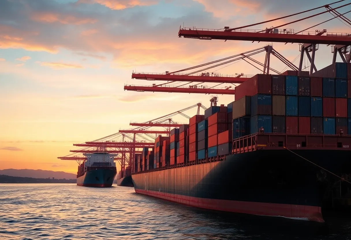 Global supply chain logistics, shipping and ports