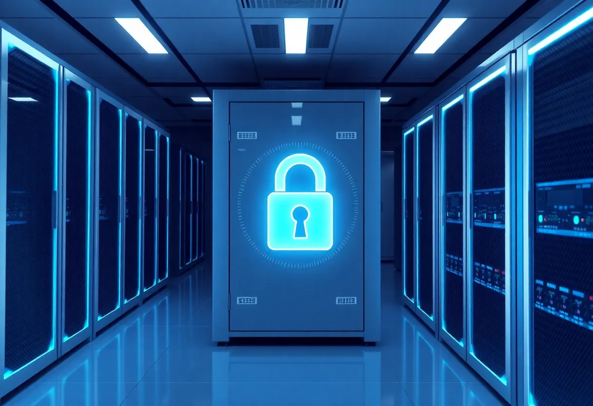 Secure server room with authentication and access control