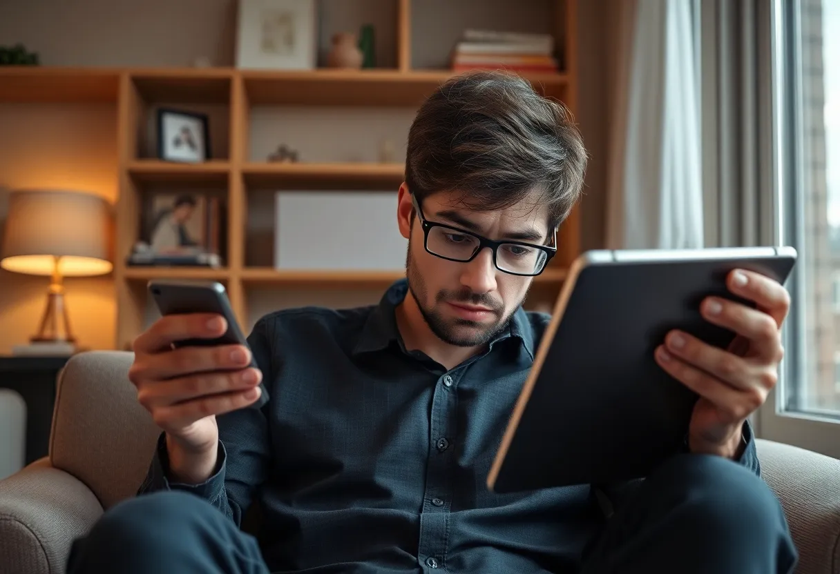 Person with iPad and multiple windows, multitasking limits