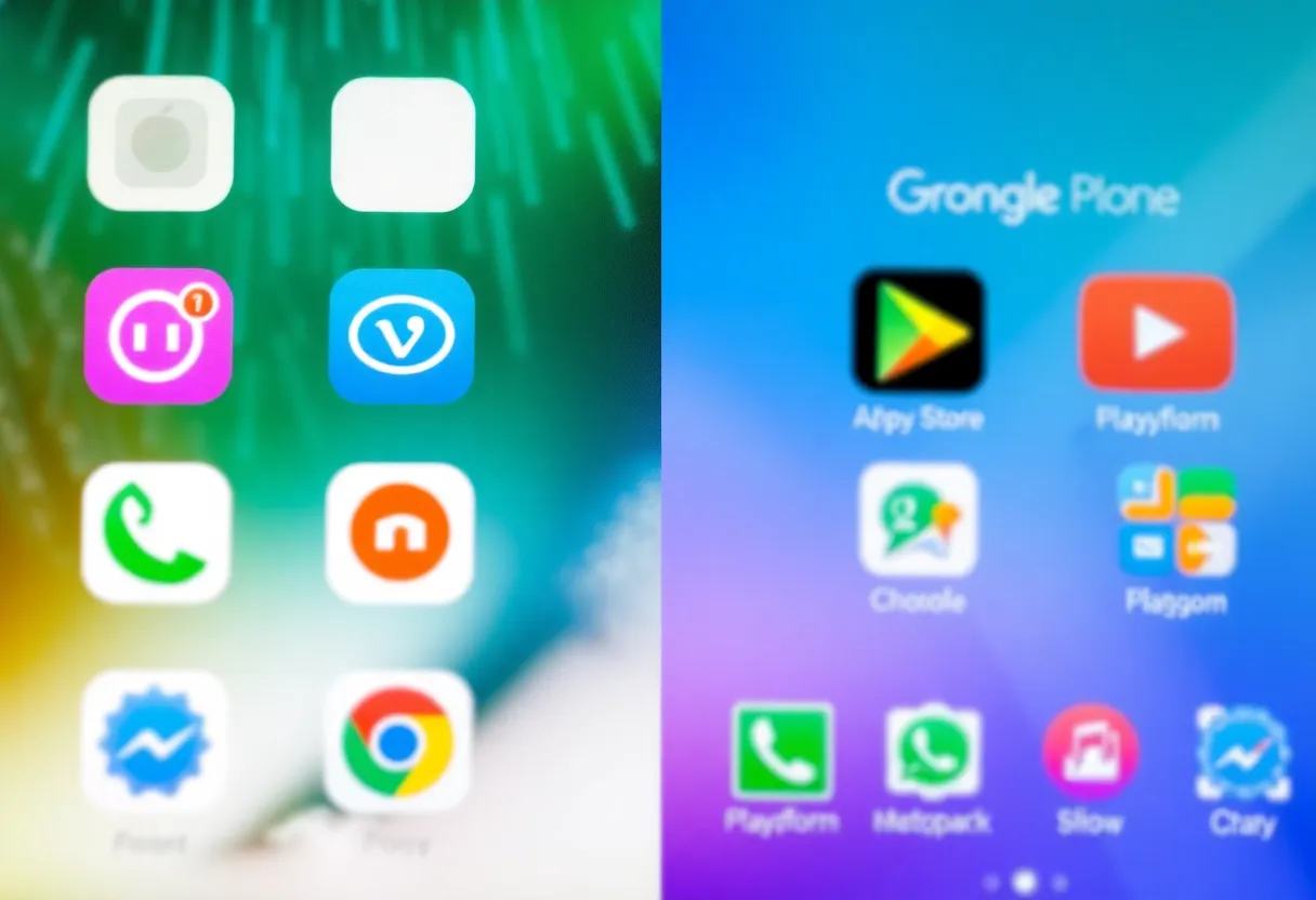 App ecosystem split between app store and play store