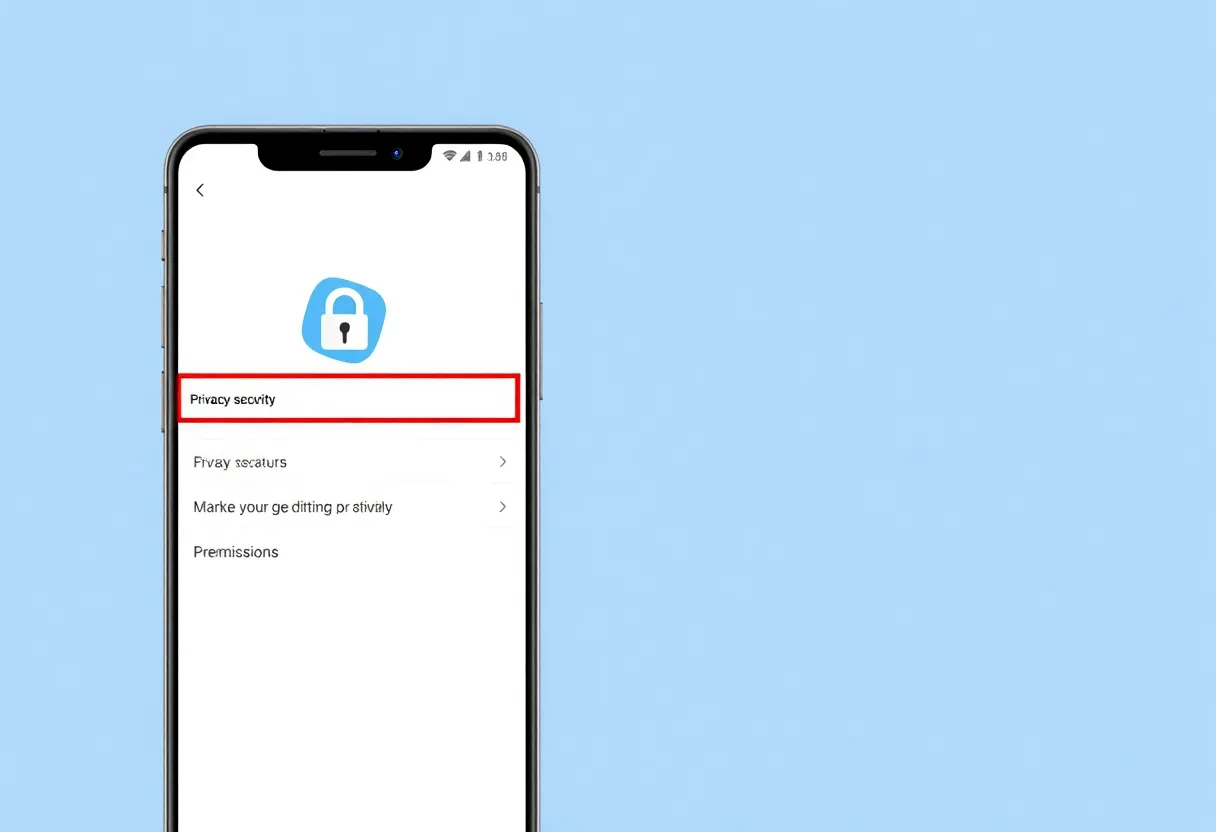 Privacy and security settings on smartphone