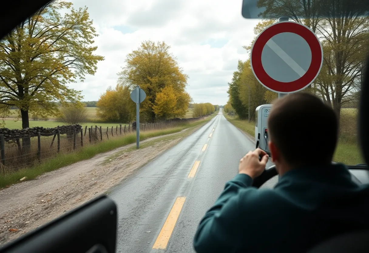 Rural road with no charging stations, EV and infrastructure gap