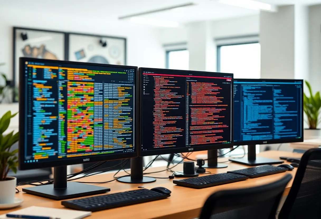 Curated dataset and data labeling interface on monitors in a machine learning workspace