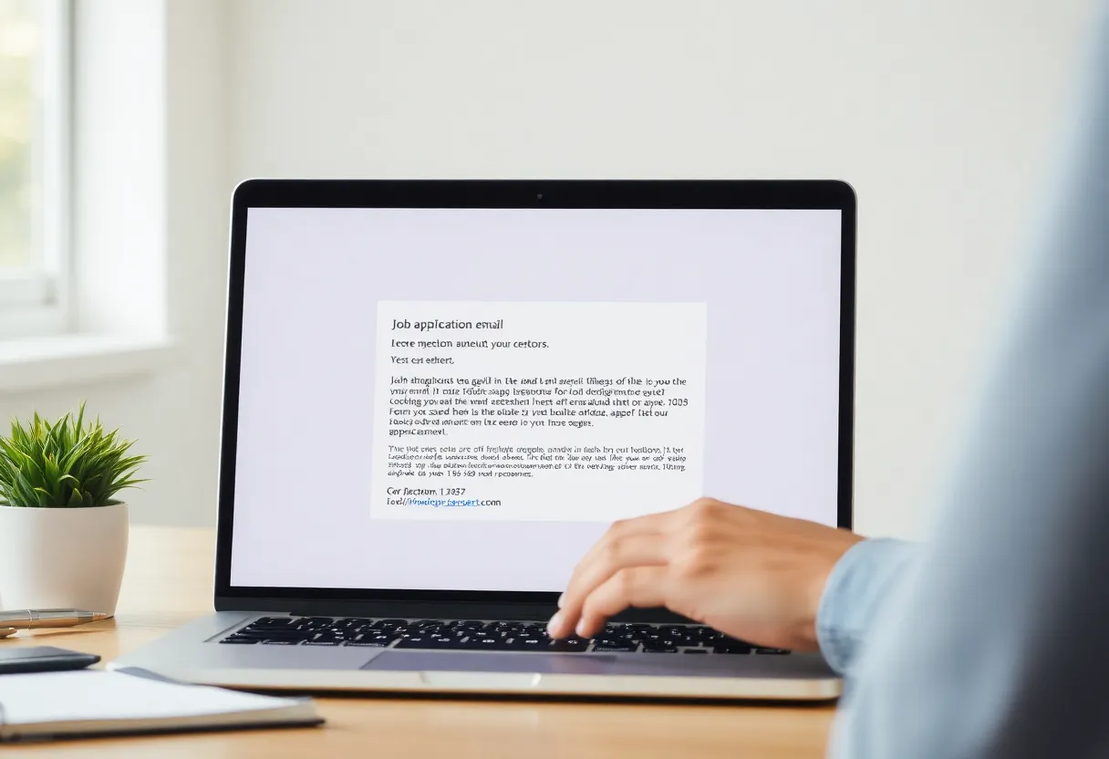 Job seeker at desk with rejection email on screen