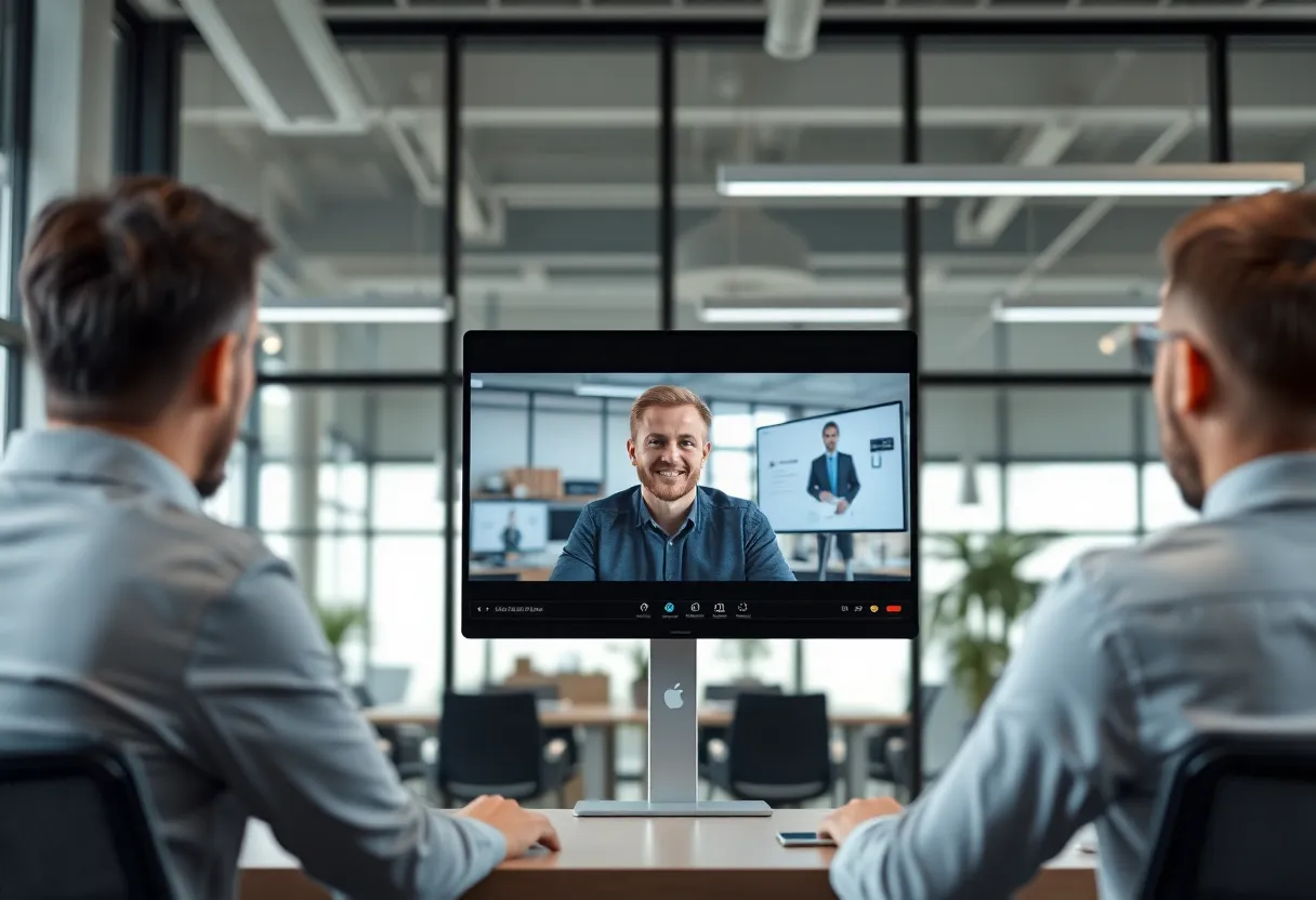 Developer in technical interview on video call