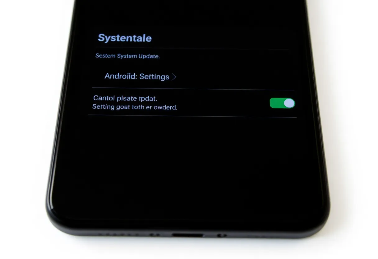 Smartphone showing system update or Android settings screen