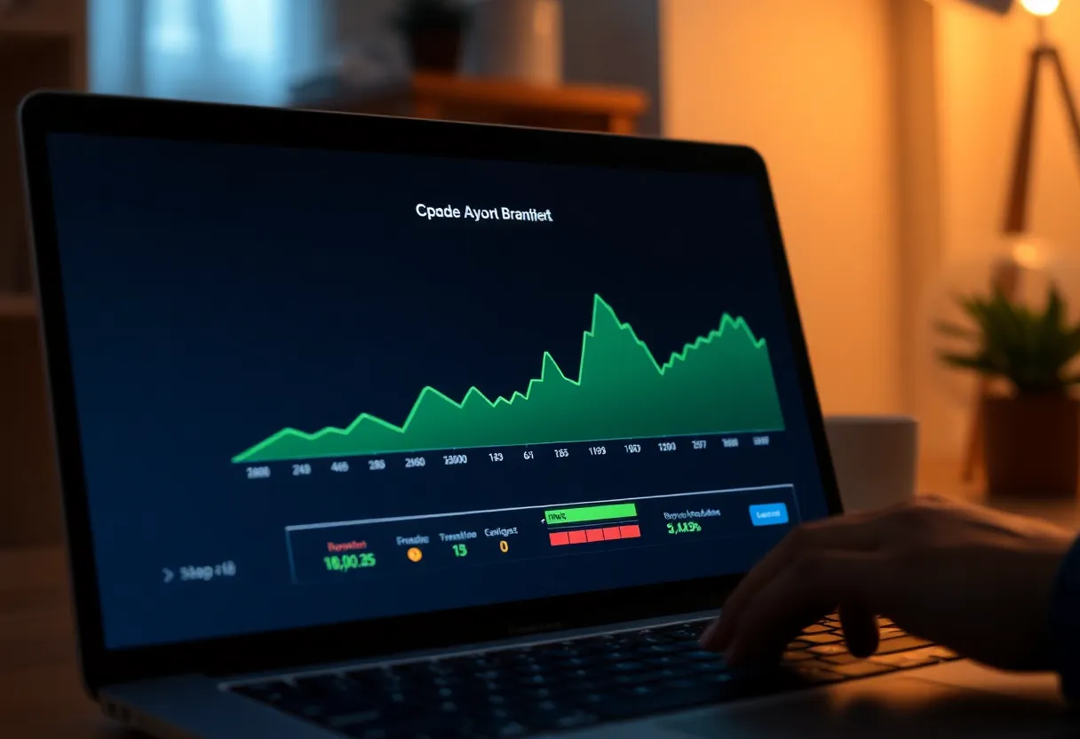Speed test or bandwidth graph on laptop, home internet
