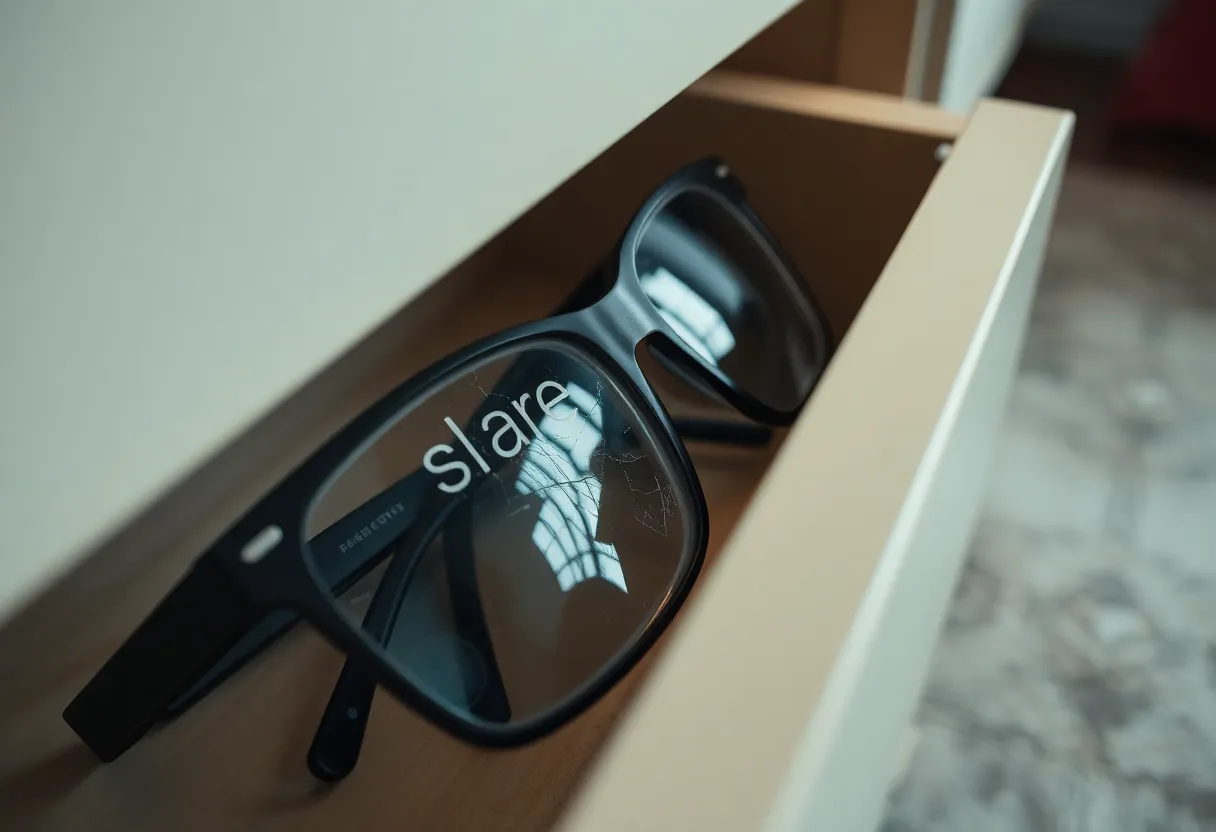 Abandoned smart glasses in drawer