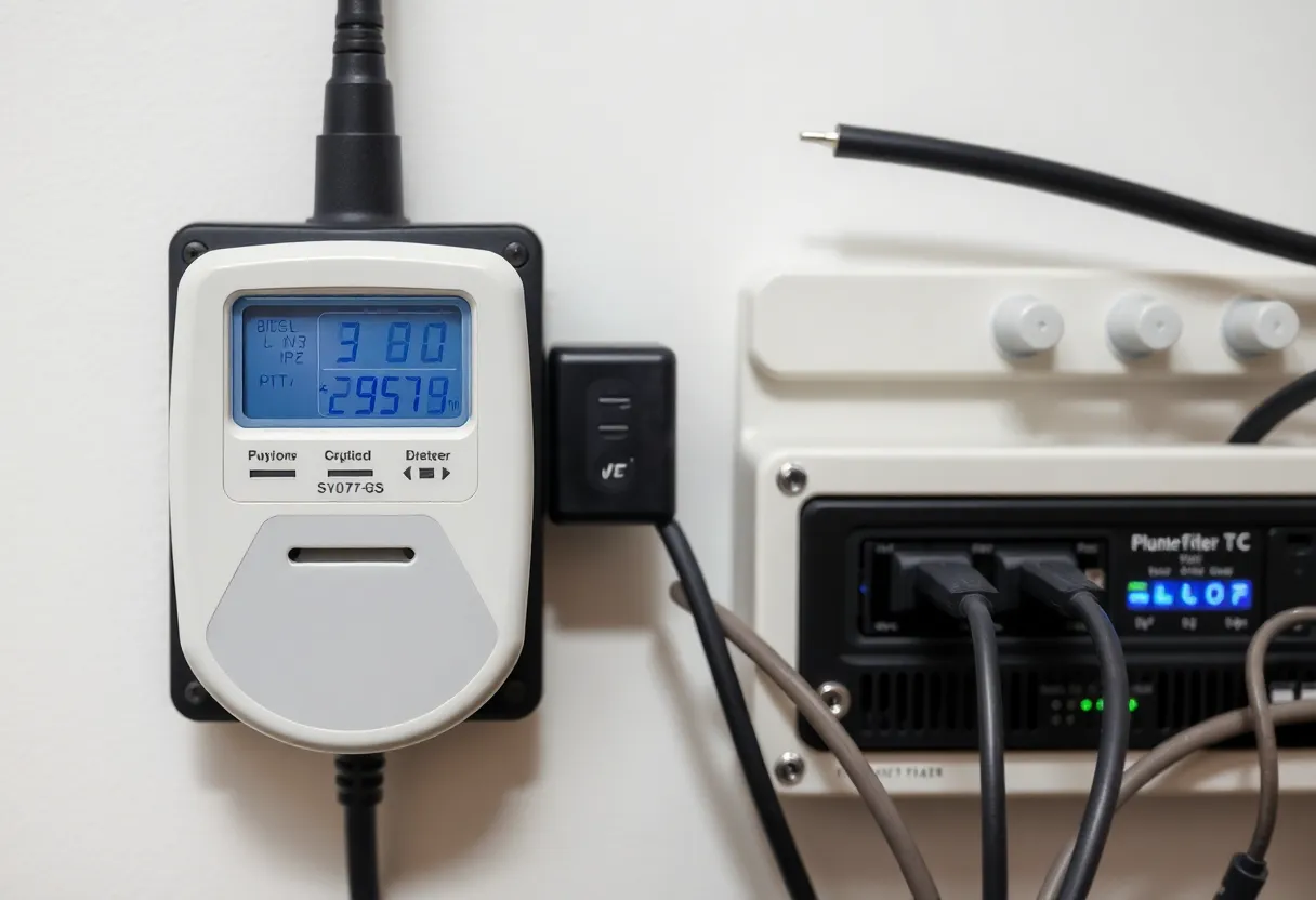 Electricity meter and server equipment, power consumption