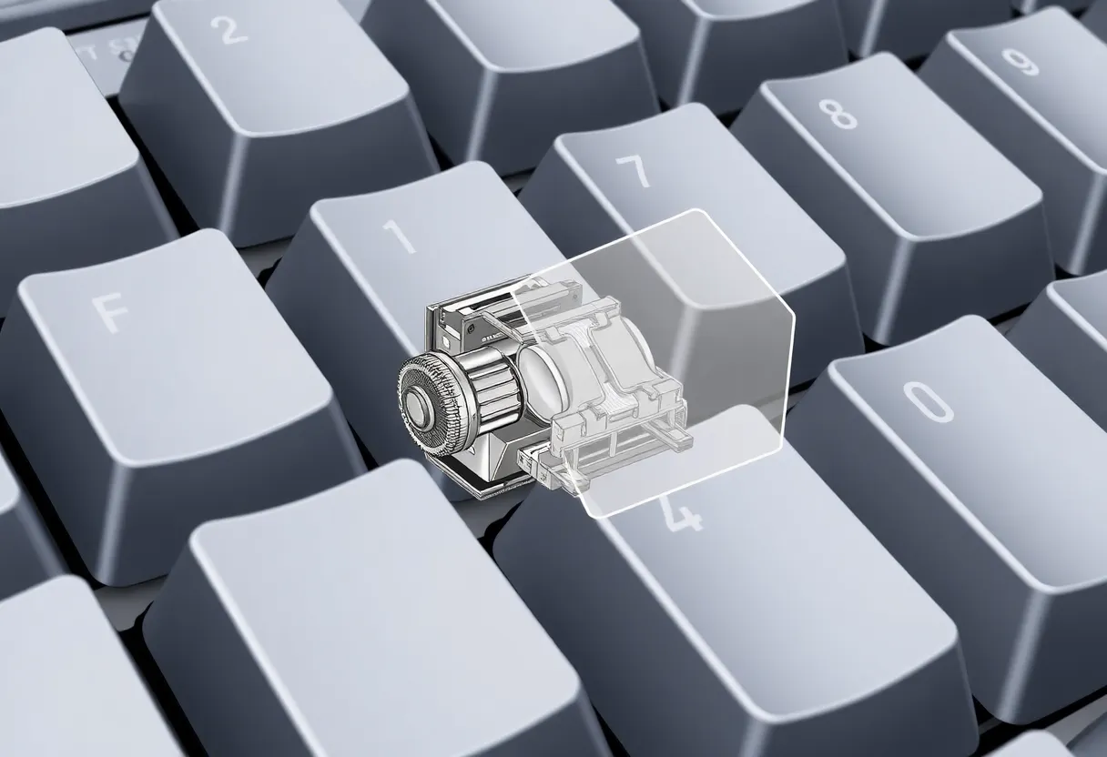 Keyboard switch mechanism and keycap cross-section