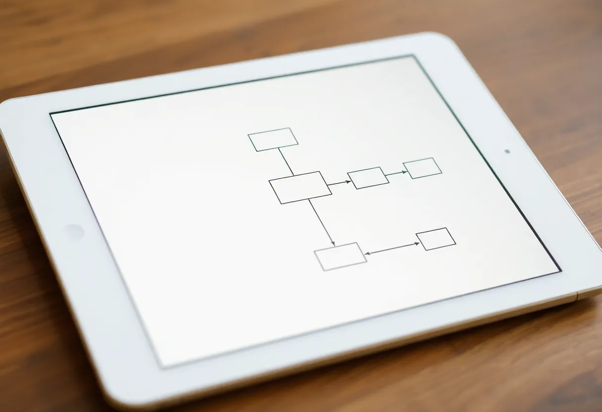 Automation flowchart on tablet