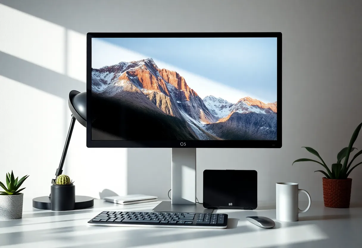Minimal single monitor workspace