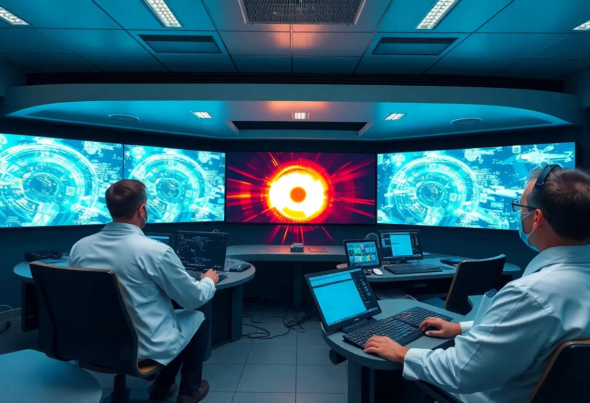 Scientists in fusion control room