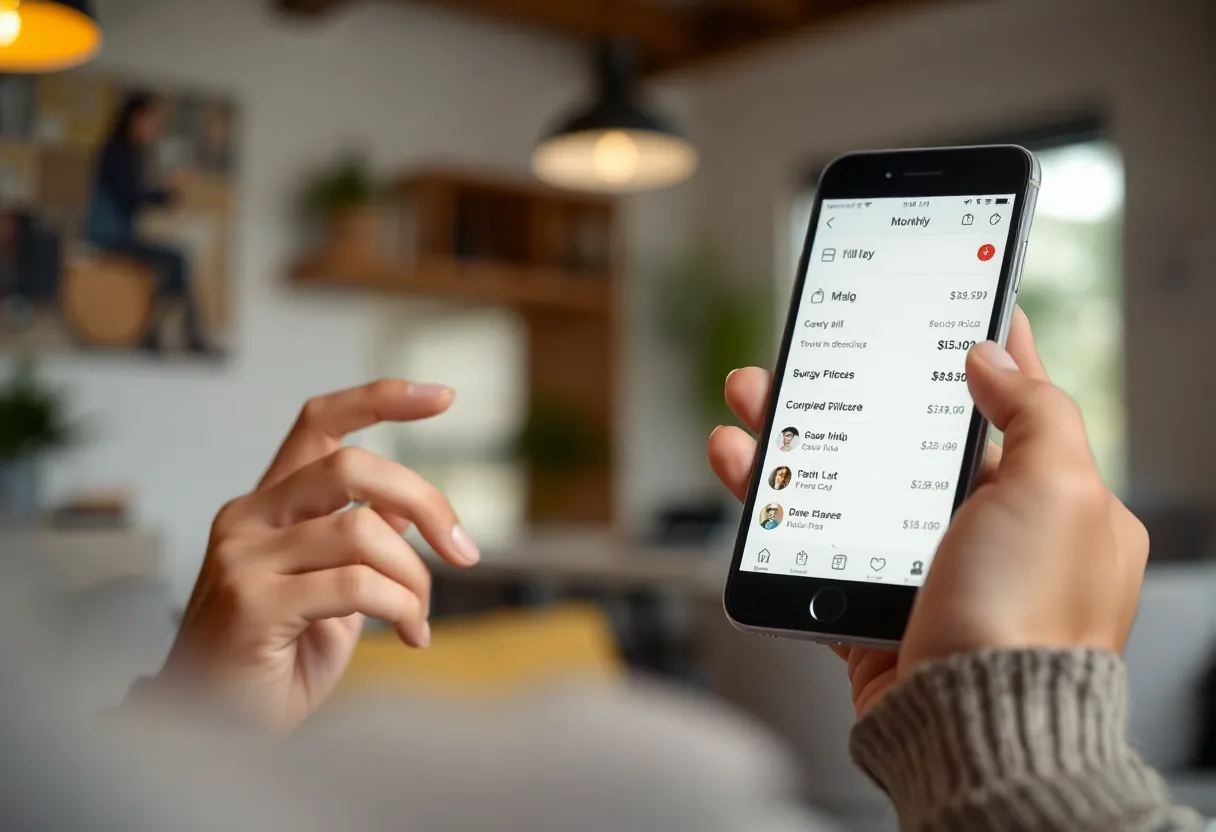 Person looking at subscription bill on phone