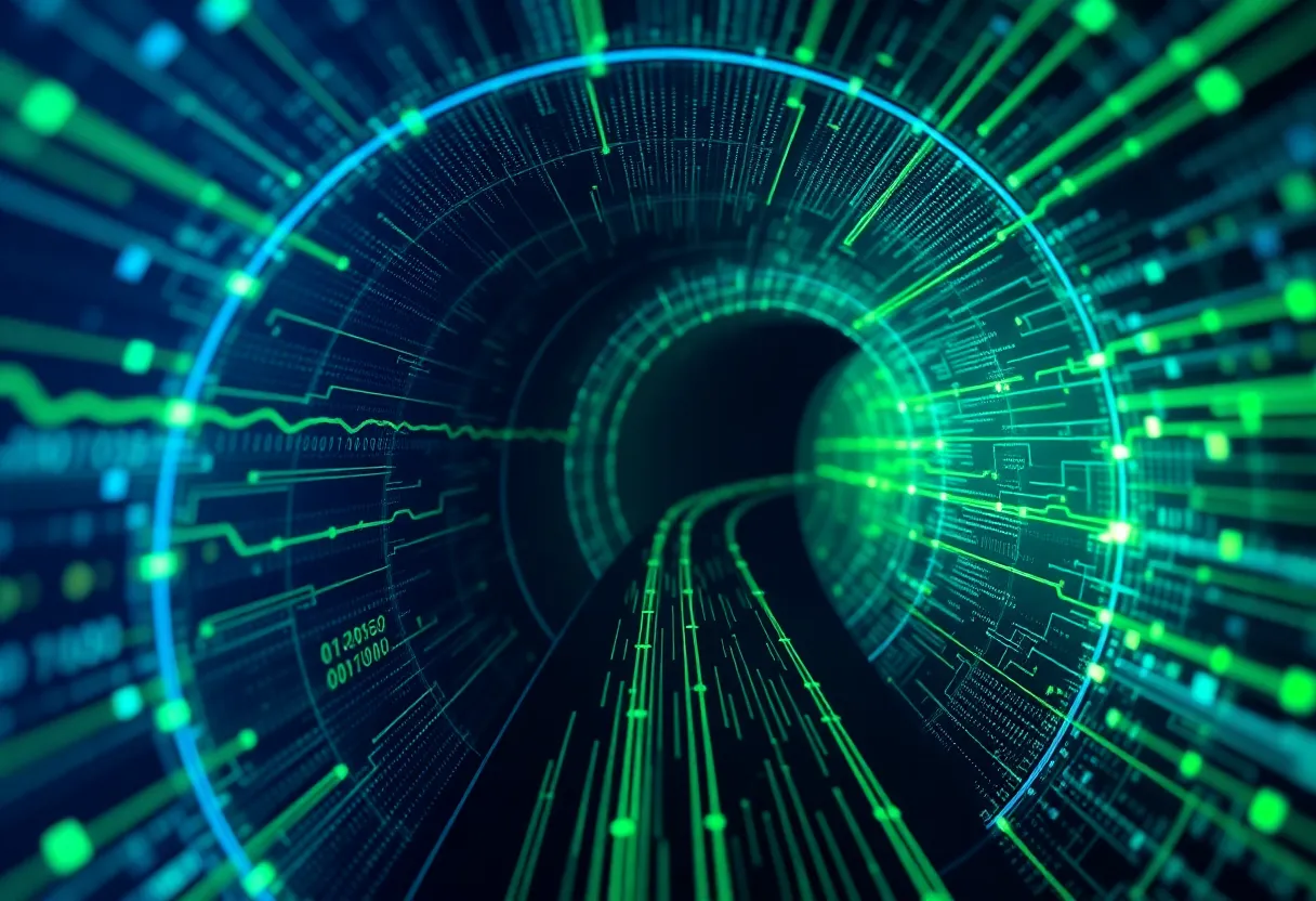 Data flowing through encrypted VPN tunnel