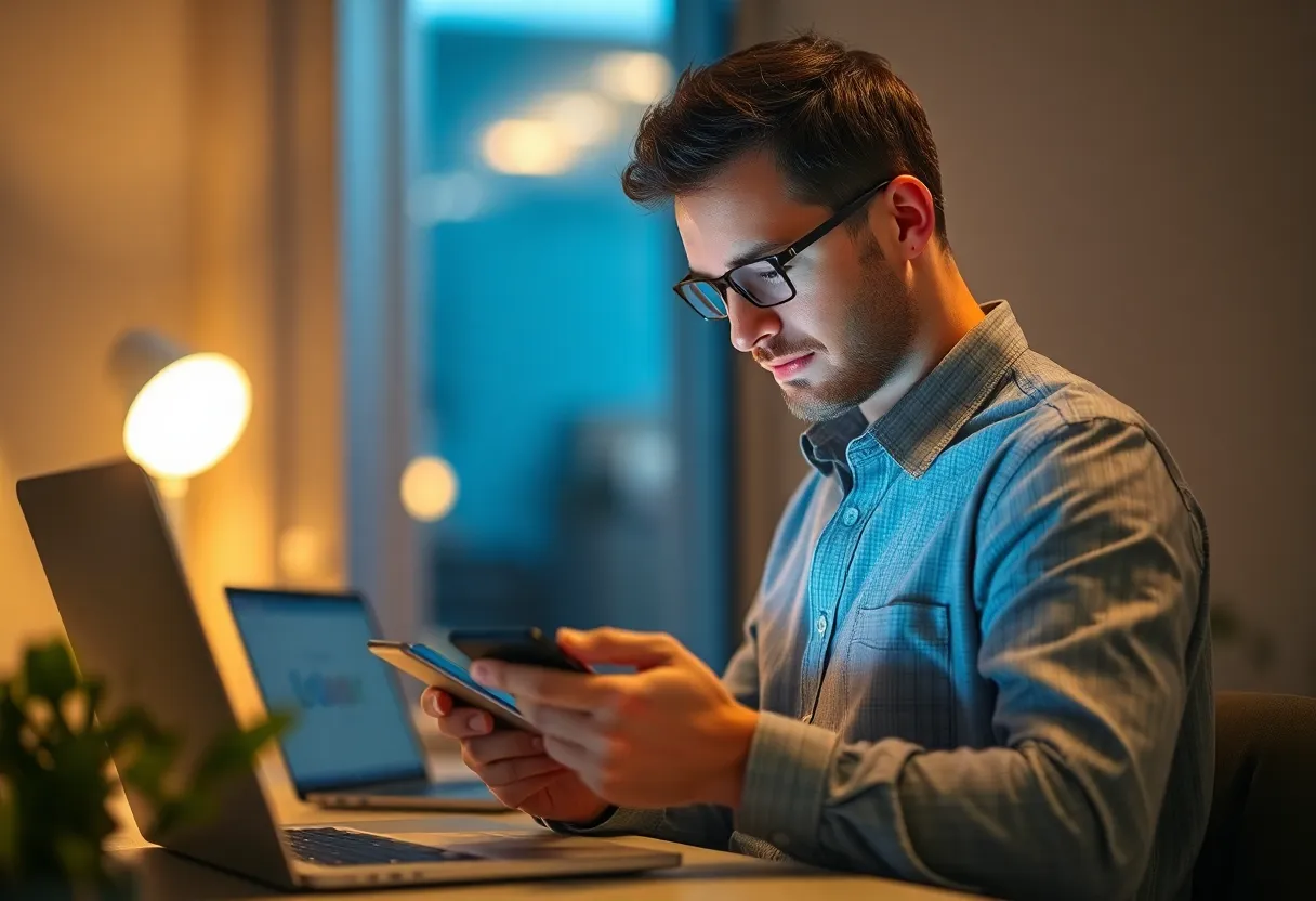 Person and work-life boundary with phone