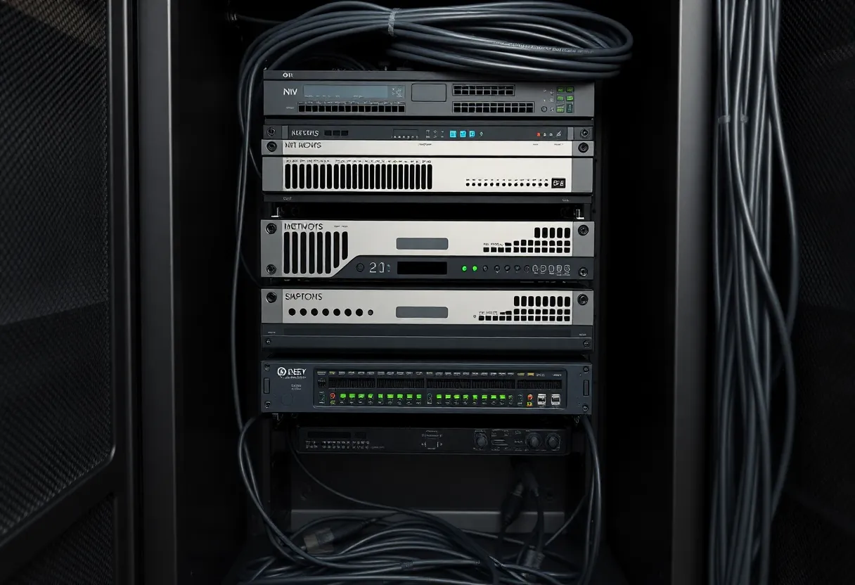 Home network cabinet with NAS and local hub devices