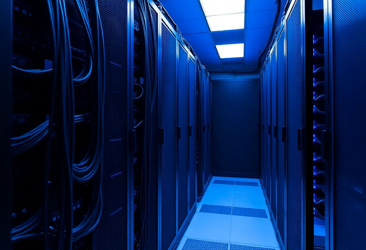 Data center server racks and network infrastructure