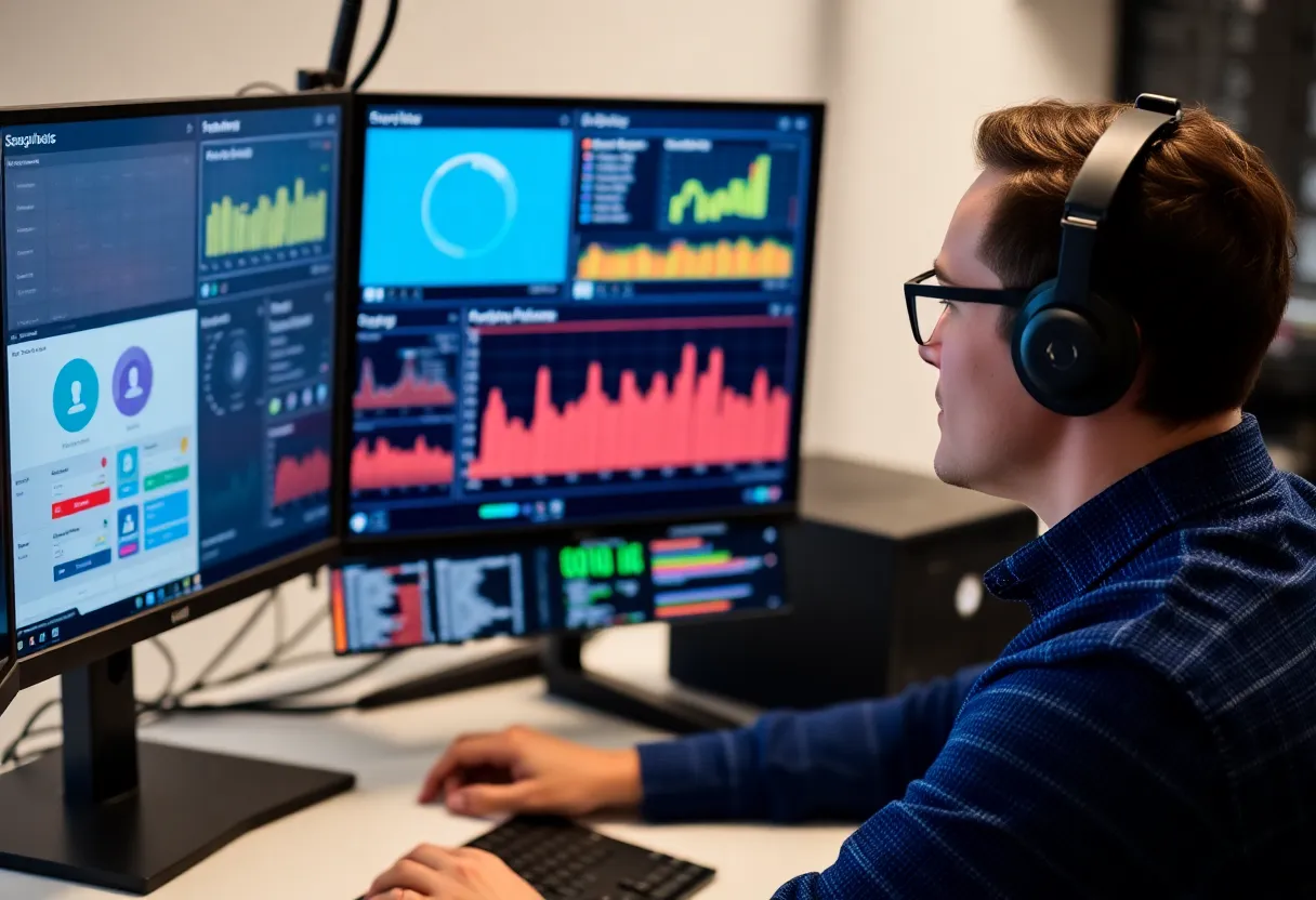 IT professional reviewing access policies and identity dashboard