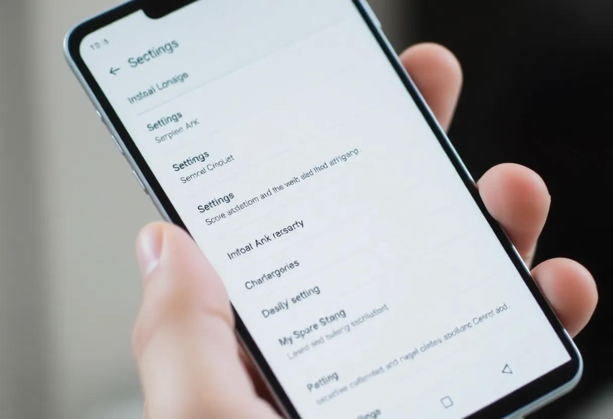 Person installing app via sideloading on Android phone