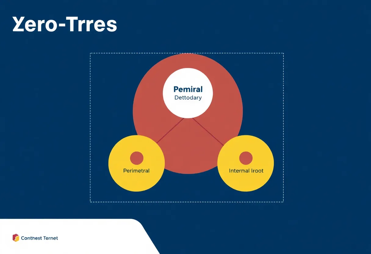 Network diagram with zero-trust architecture, segments and perimeter