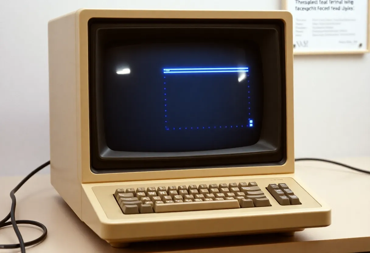 Early computer terminal or ARPANET-era computing, 1970s style