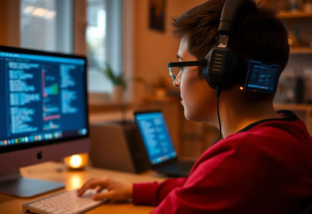 Person with assistive BCI controlling cursor on screen