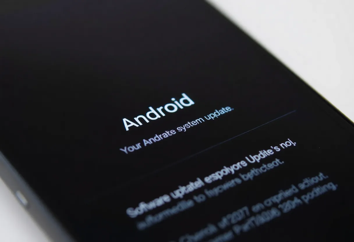 Smartphone screen showing Android system update notification