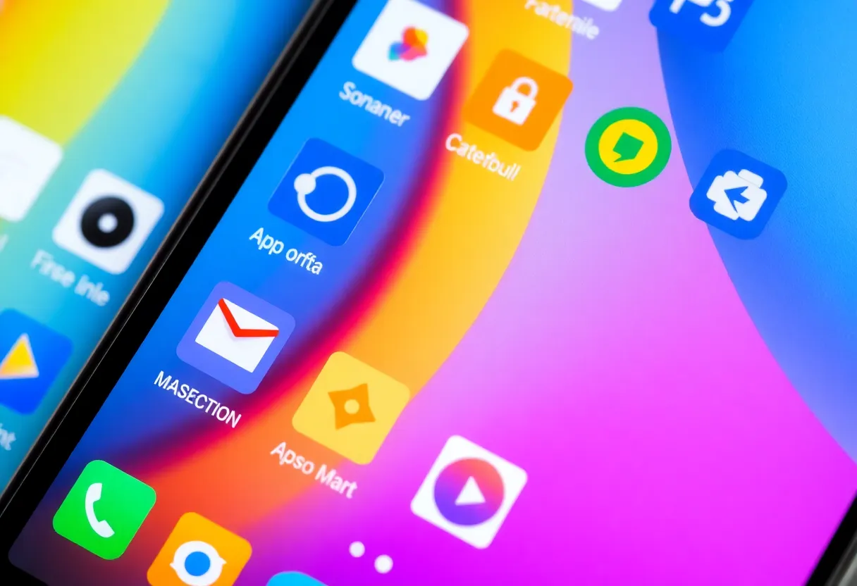 Smartphone app drawer and icon grid, Android customization