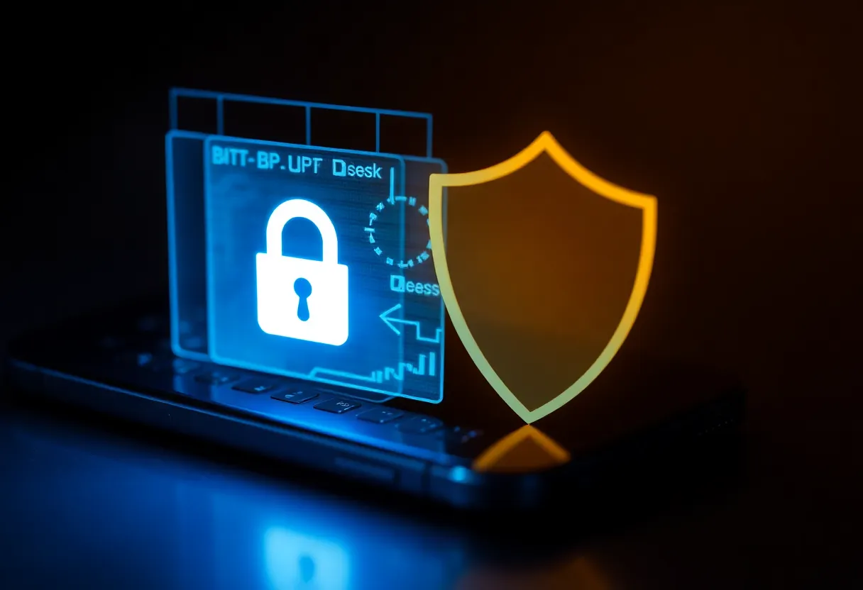 Smartphone with lock icon and privacy shield overlay