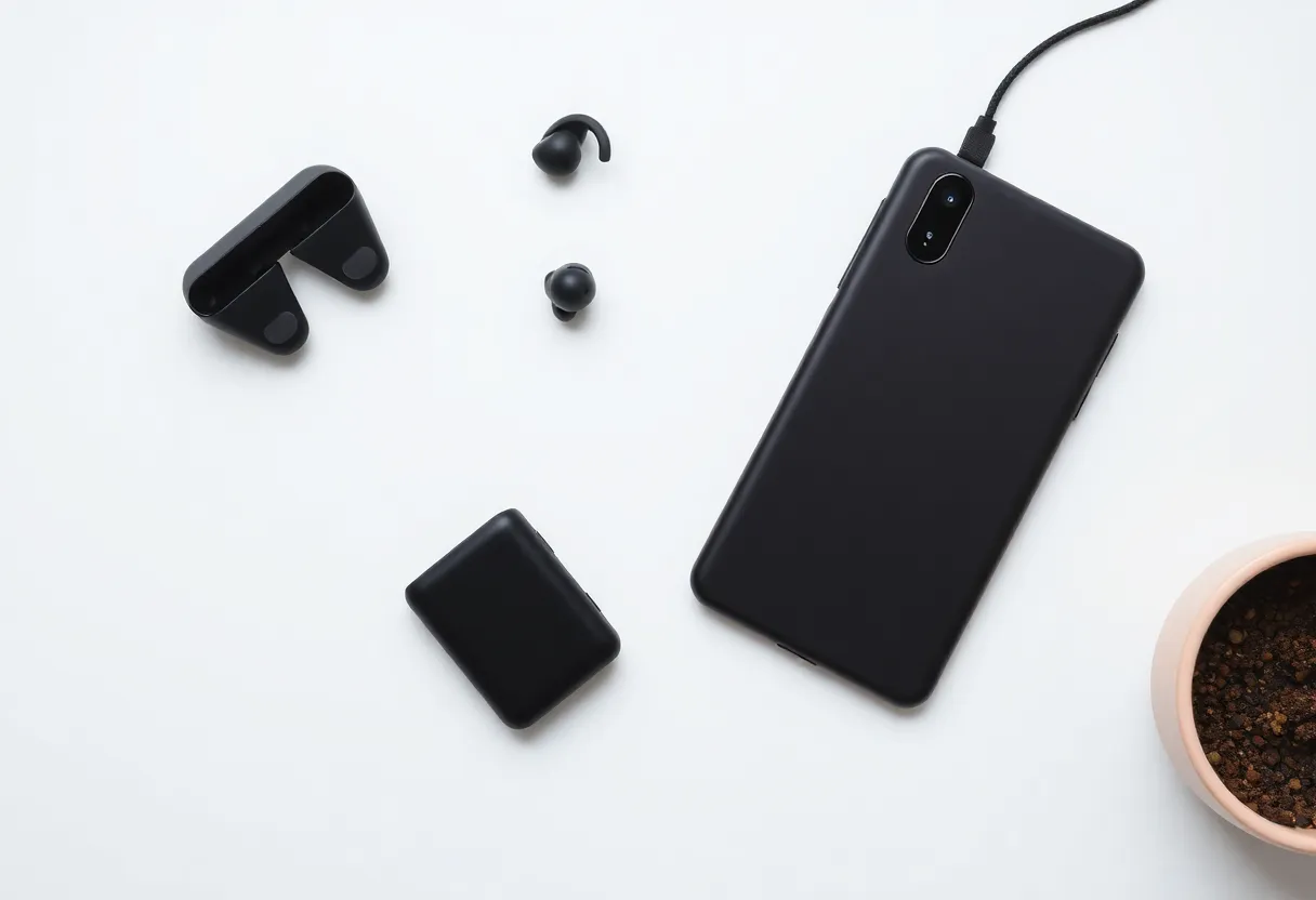 Wireless earbuds and small power bank, budget tech products