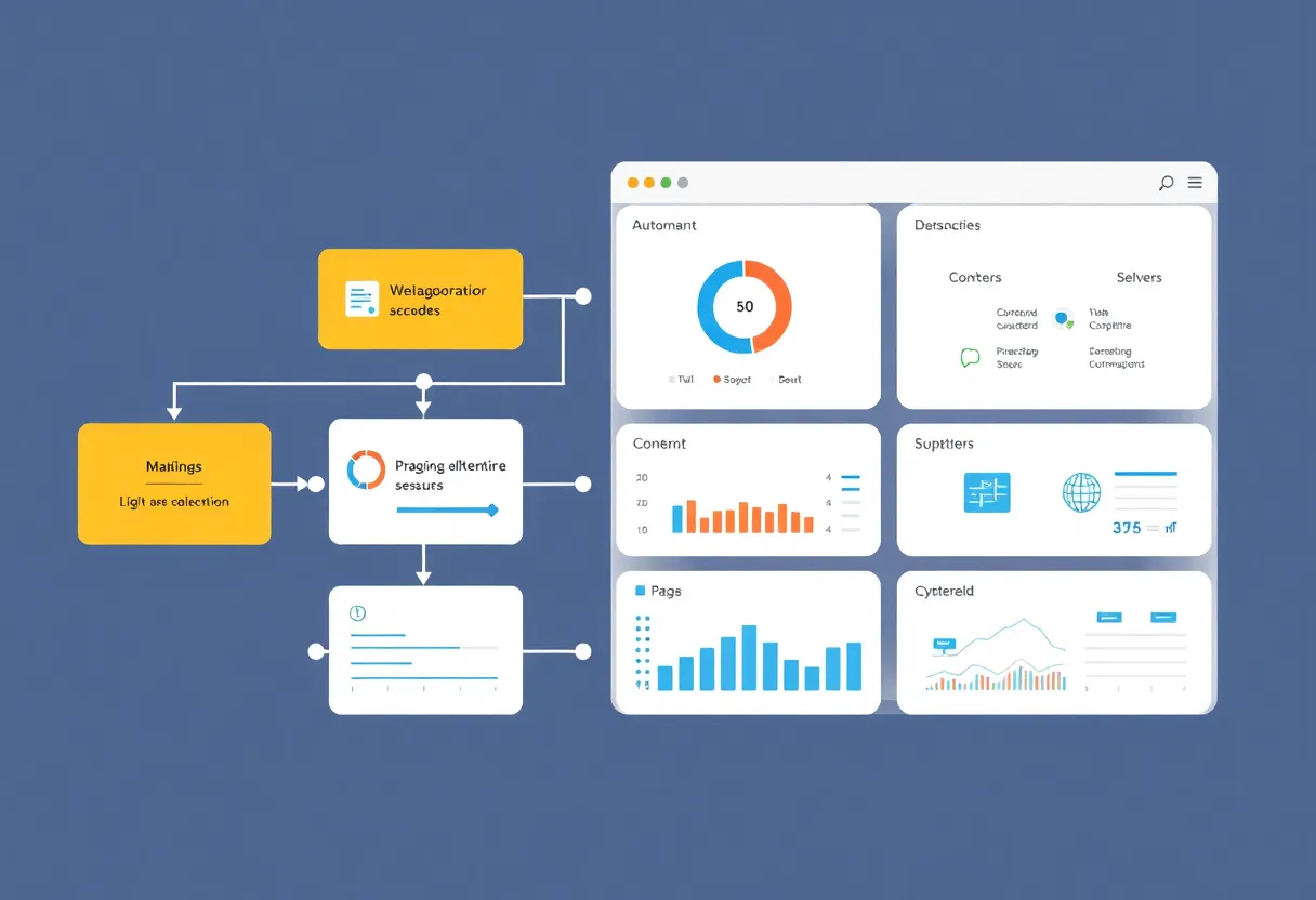 Visual no-code automation workflow with drag and drop blocks