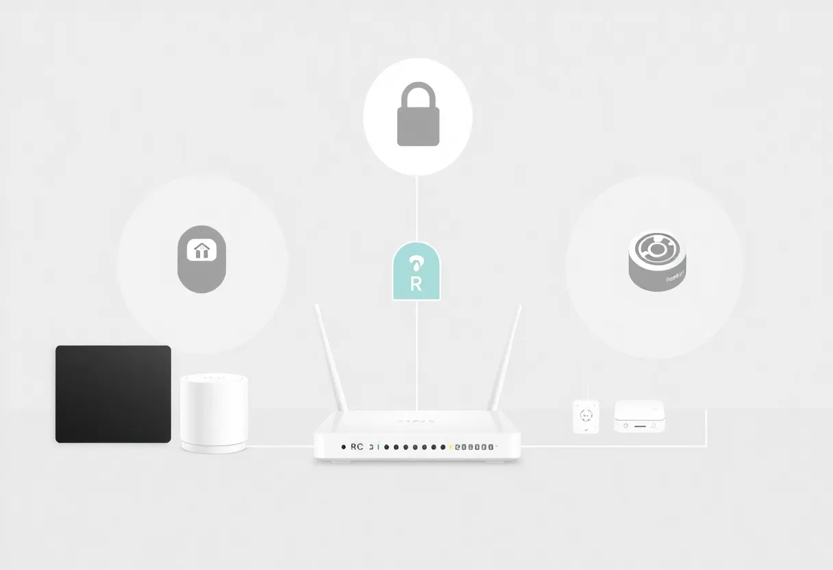 Home router and smart devices, network concept