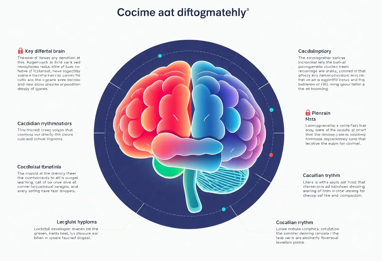 Brain and circadian rhythm, research infographic style