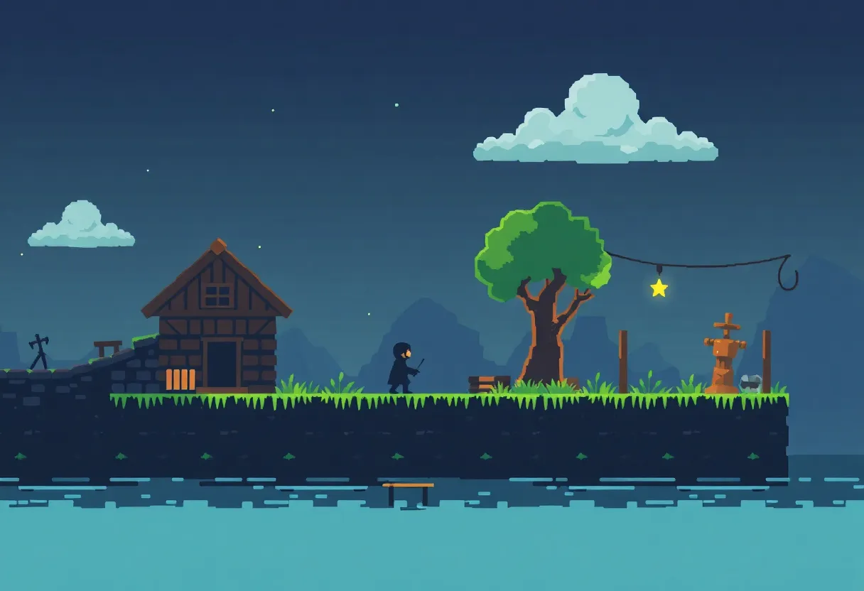 Pixel art or minimalist game concept with creative style