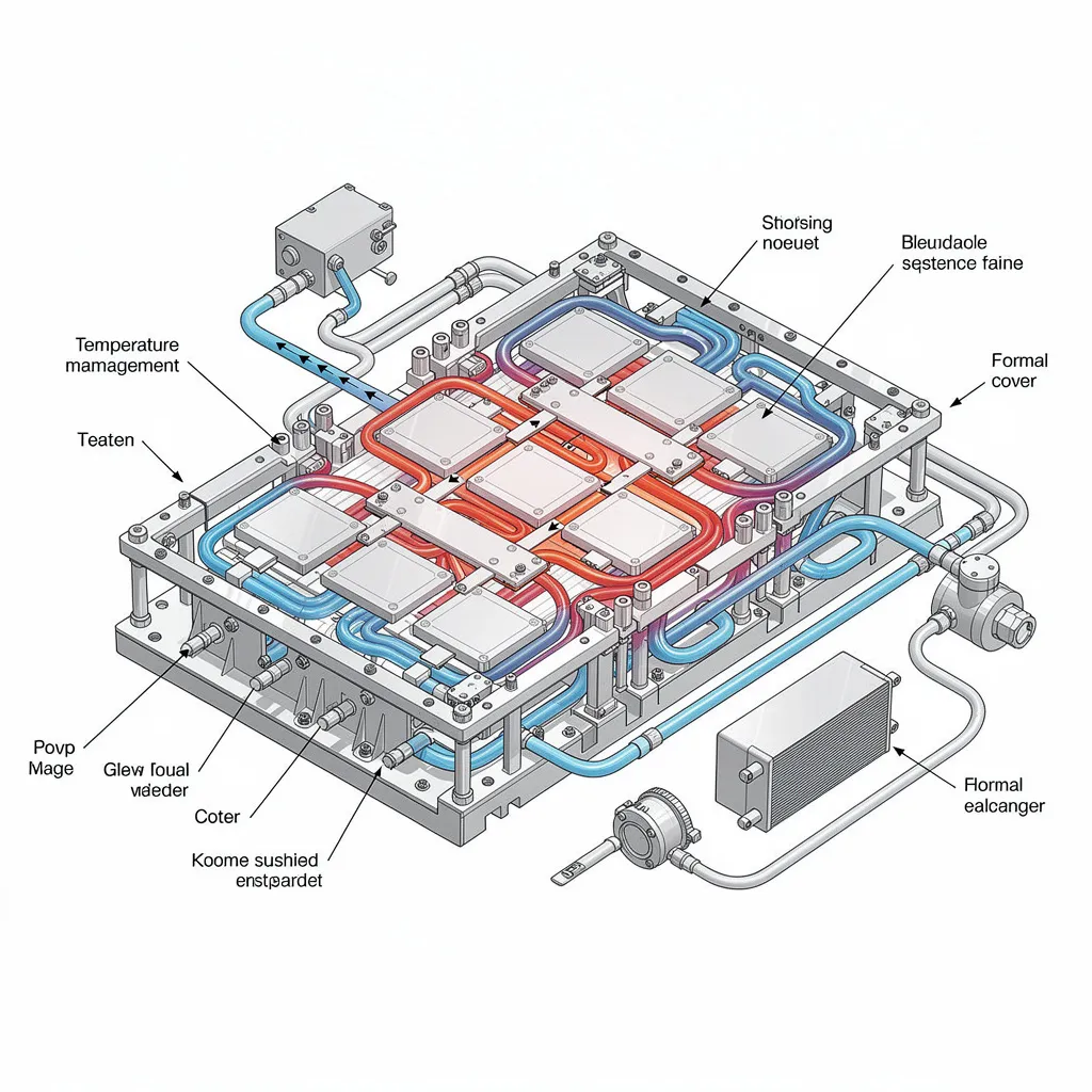 Thermal management system for electric vehicle battery with cooling channels