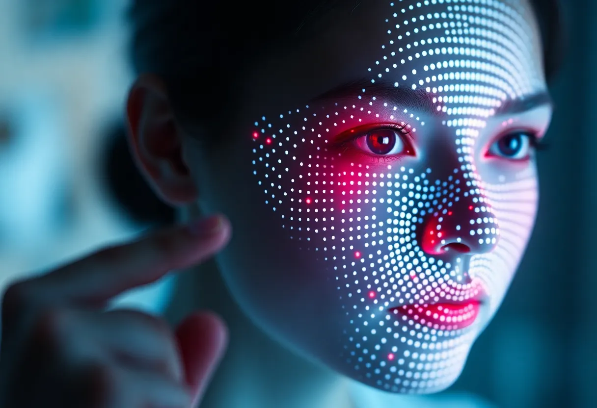 Facial recognition and infrared dot projector technology
