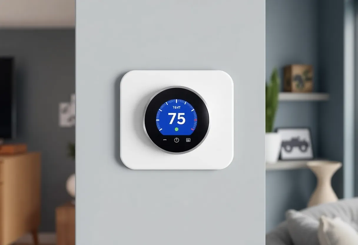 Smart thermostat wall mount and HVAC control