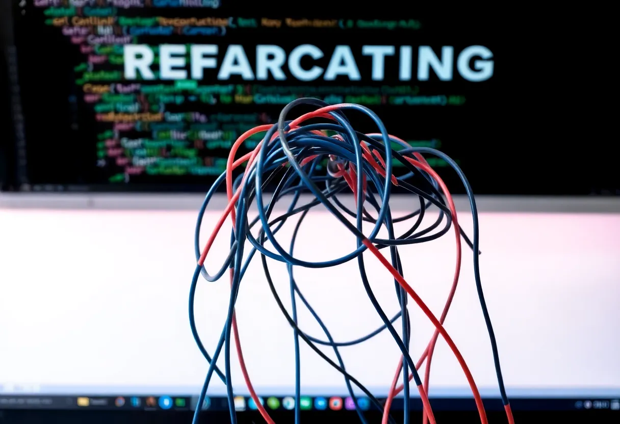 Code refactoring and tangled technical debt concept