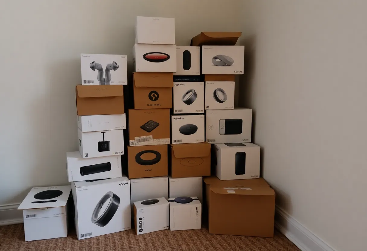 Unopened gadget boxes, buyer's remorse