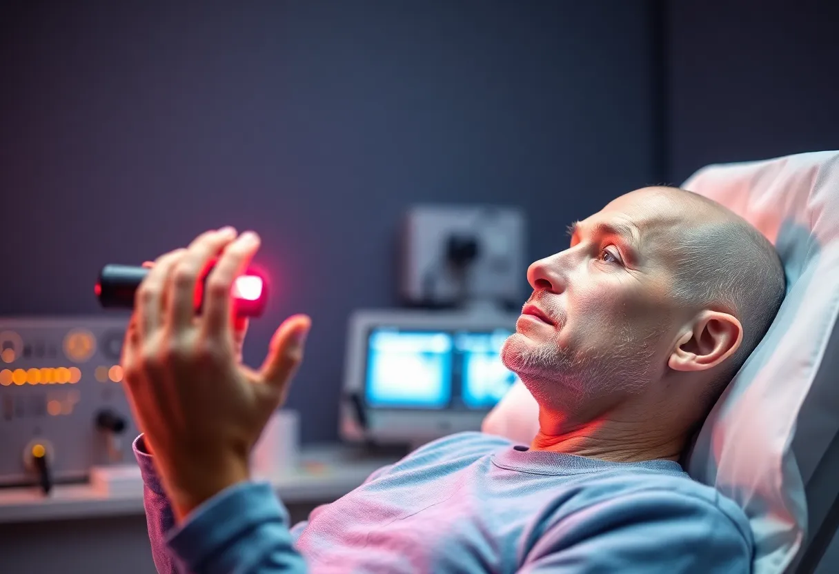 Patient using brain-computer interface for motor control