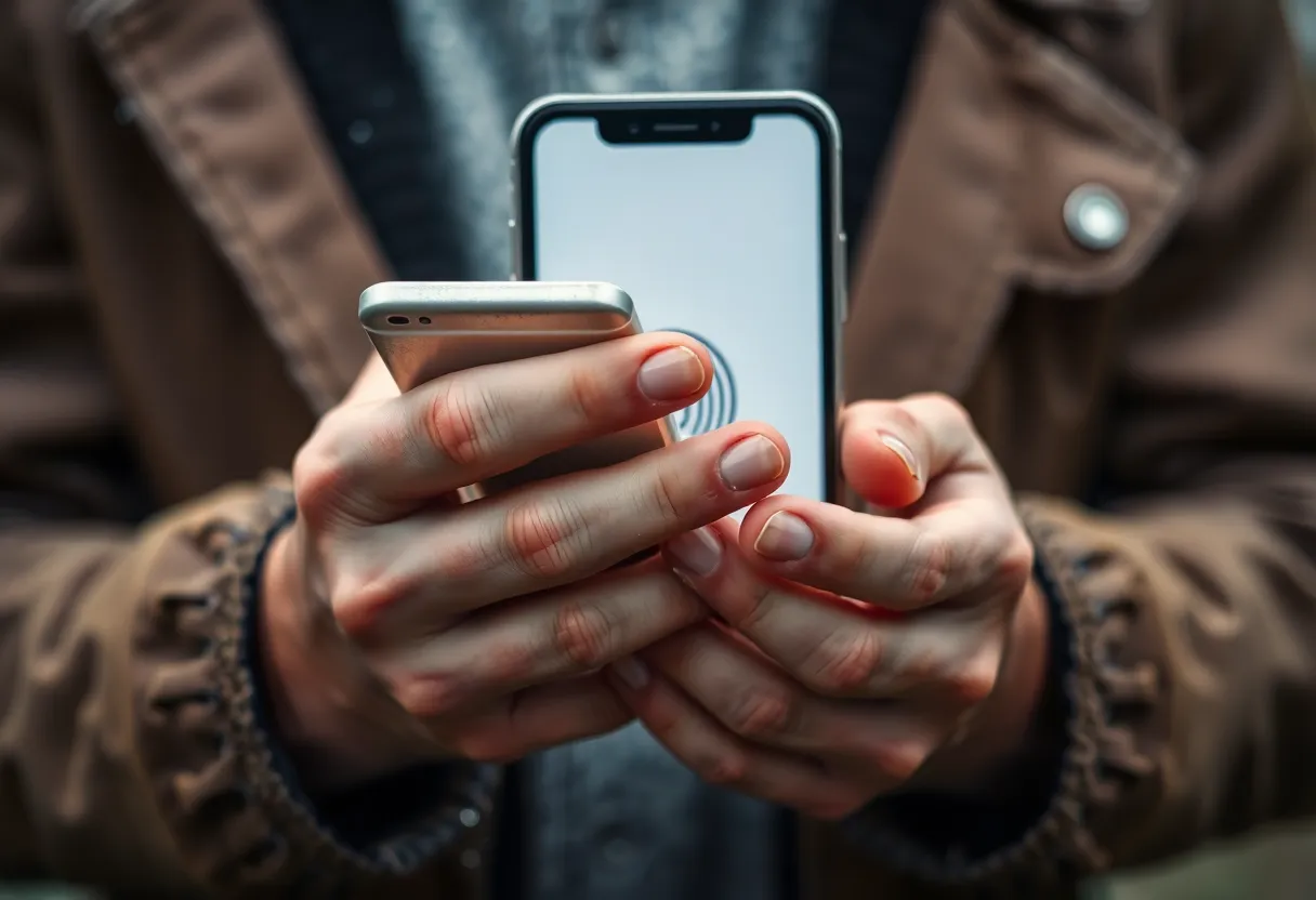 Wet or dirty hands trying to use phone