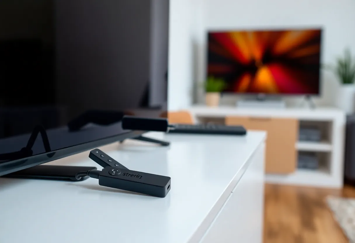 Streaming stick plugged into TV HDMI