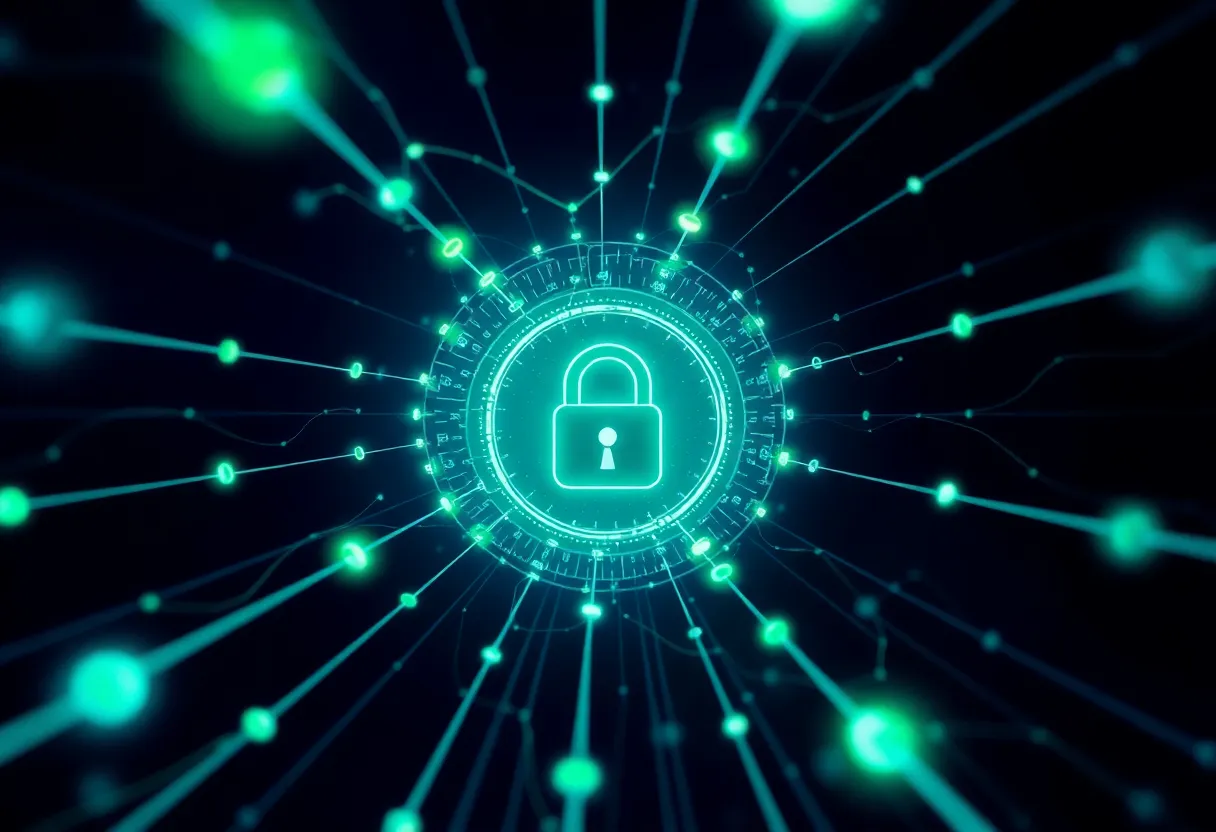 Secure VPN tunnel visualization with encrypted network nodes