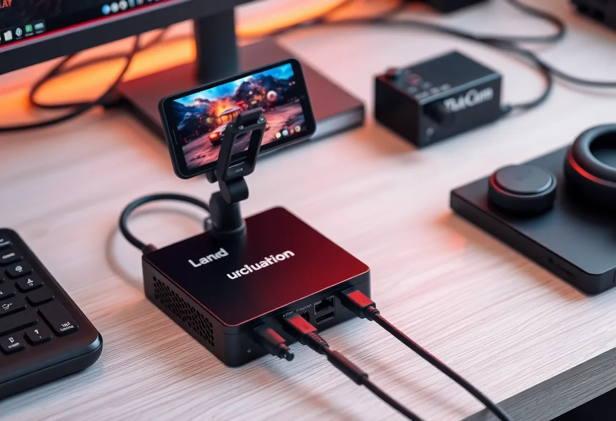 Capture card and cables for portable streaming