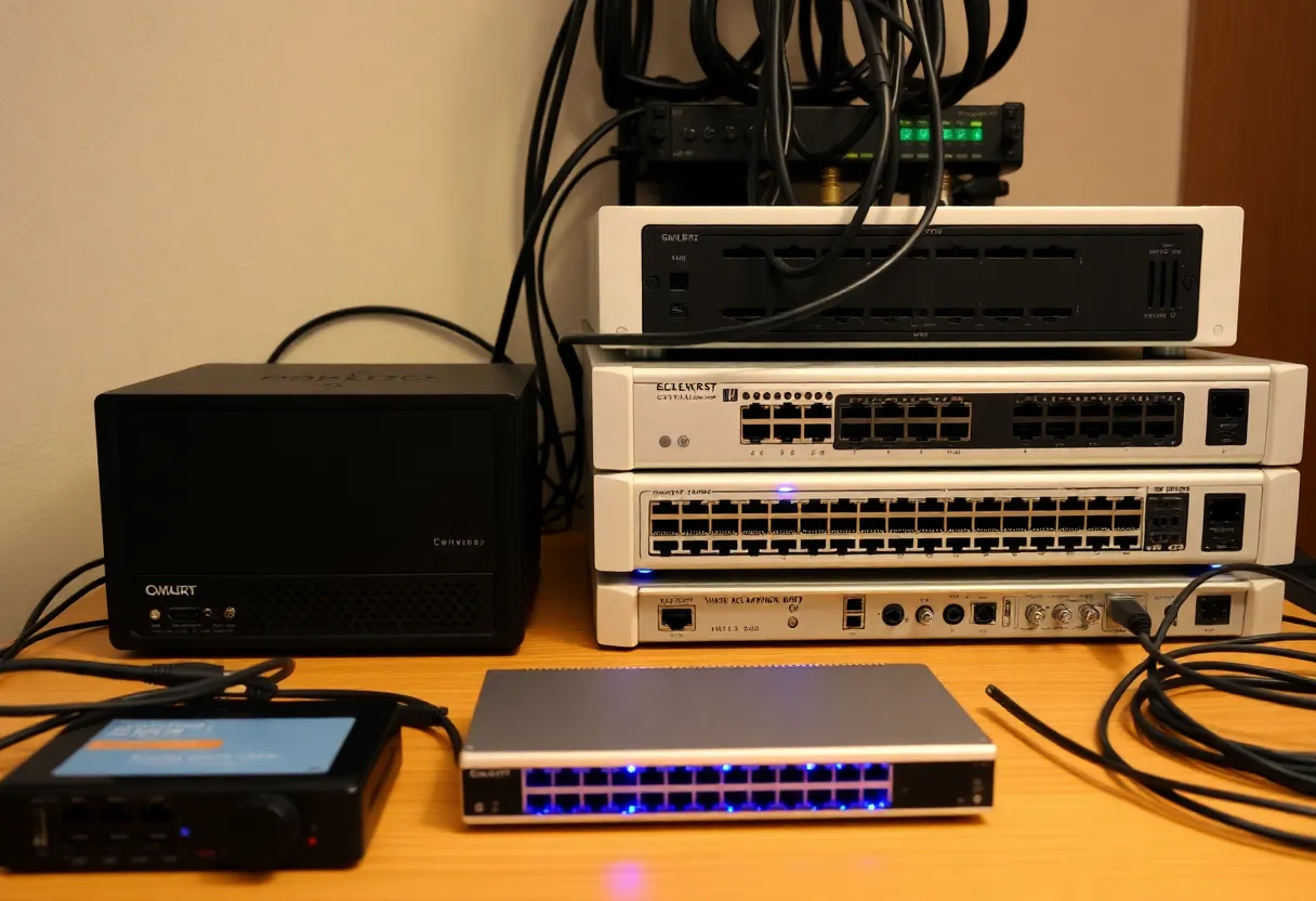 Home networking equipment and VLAN segmentation setup.