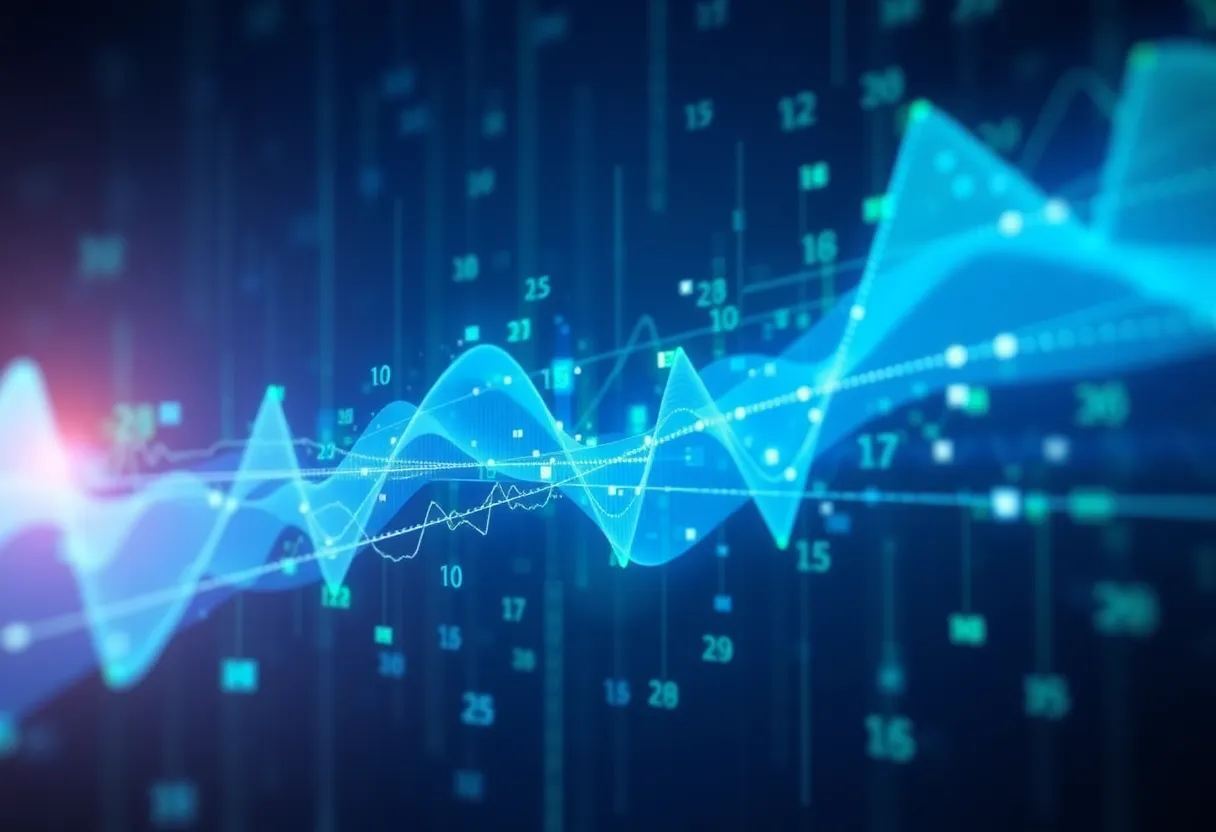 Abstract visualization of health data algorithms and biometric sensors