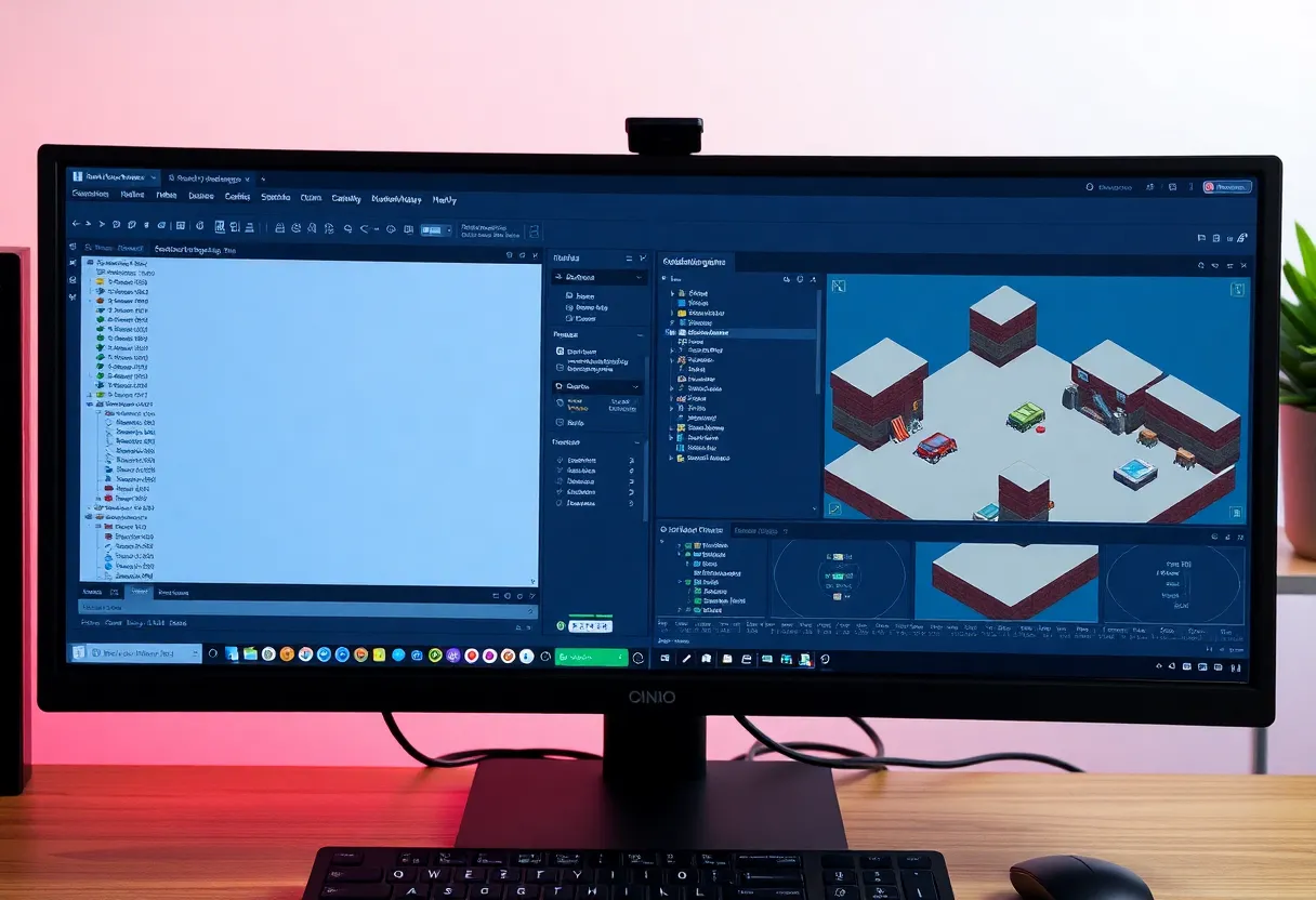 Indie game development workflow with engine and editor.