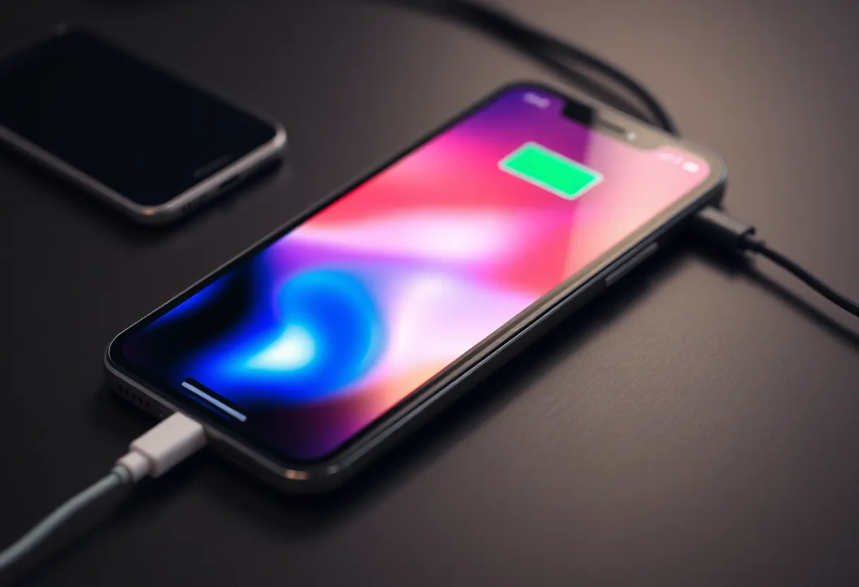 Modern smartphone with battery technology