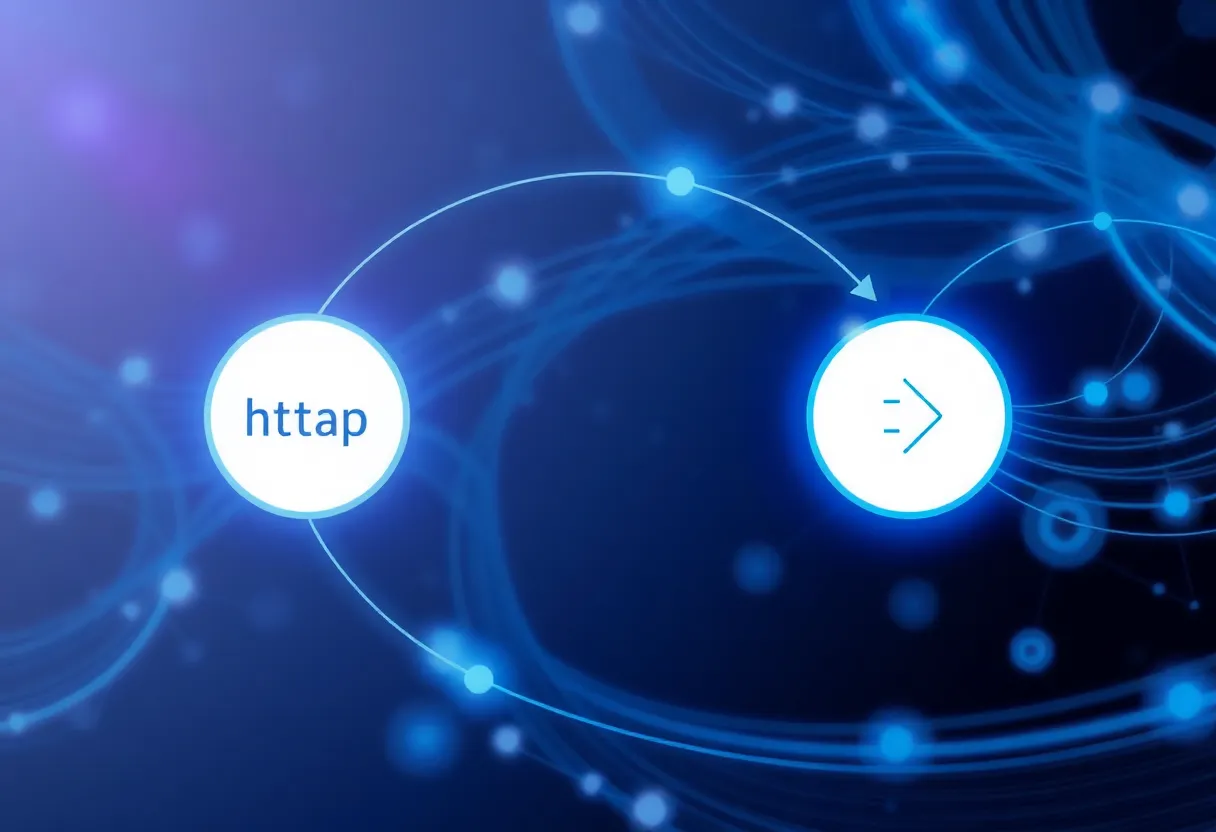 Abstract illustration of HTTP request and response data flow between systems